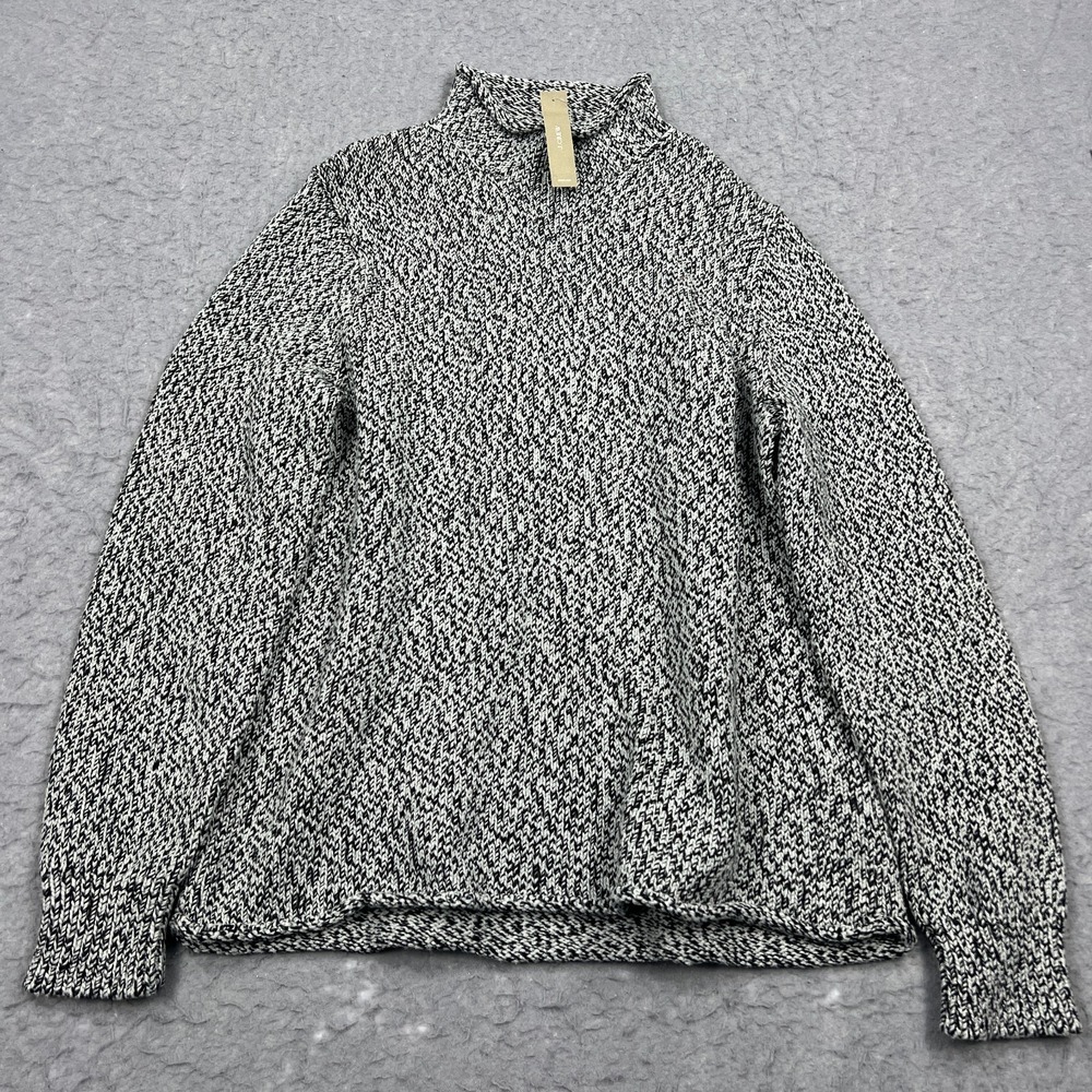 J Crew Rollneck Sweater Men's‎ Large Heritage Marled Cotton Chunky Knit Pullover
